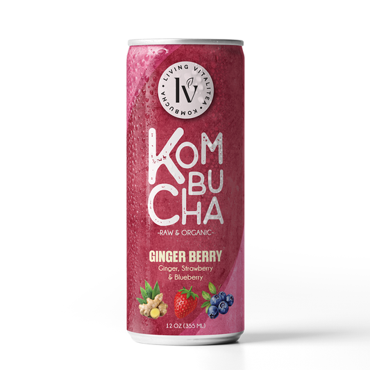 1. Ginger Berry Kombucha (12 Pack)
